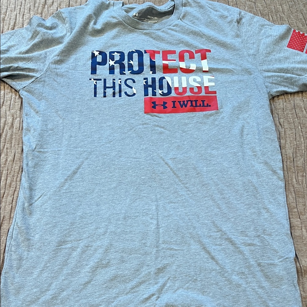 Under Armour Blue and Red Graphic Tee